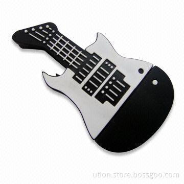 Plastic Guitar USB Flash Drive with 1 to 64GB Memory Capacities, Free Logo and 1.1/2.0 Interfaces